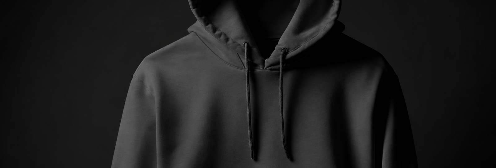 Custom hoodie in a dark studio